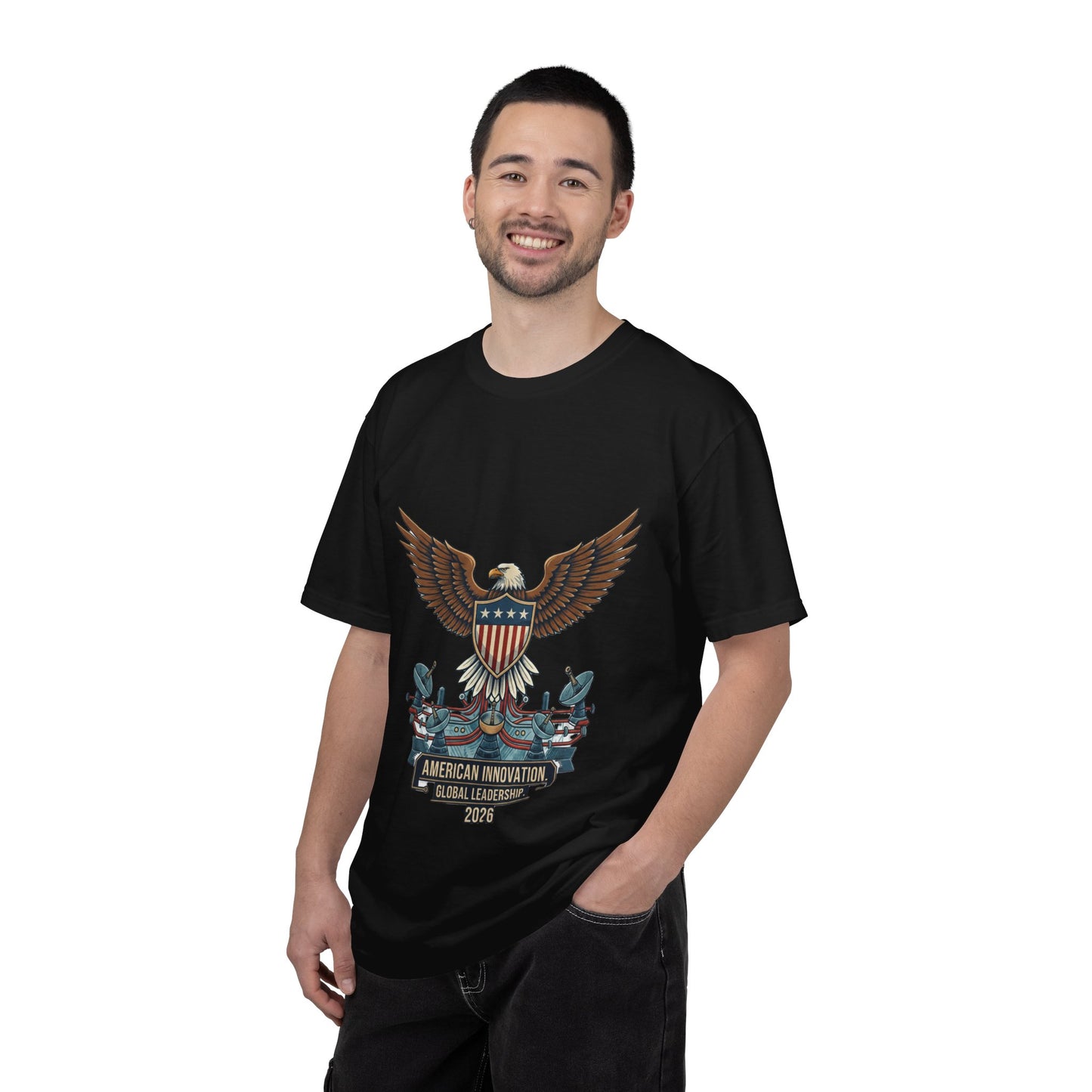 Patriotic Eagle T-Shirt — "American Innovation" Vintage Shield Tee