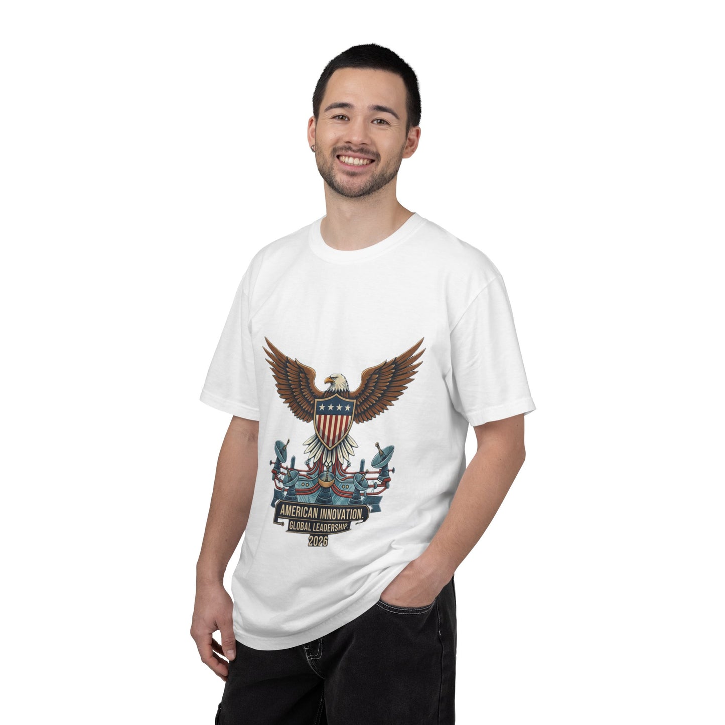 Patriotic Eagle T-Shirt — "American Innovation" Vintage Shield Tee