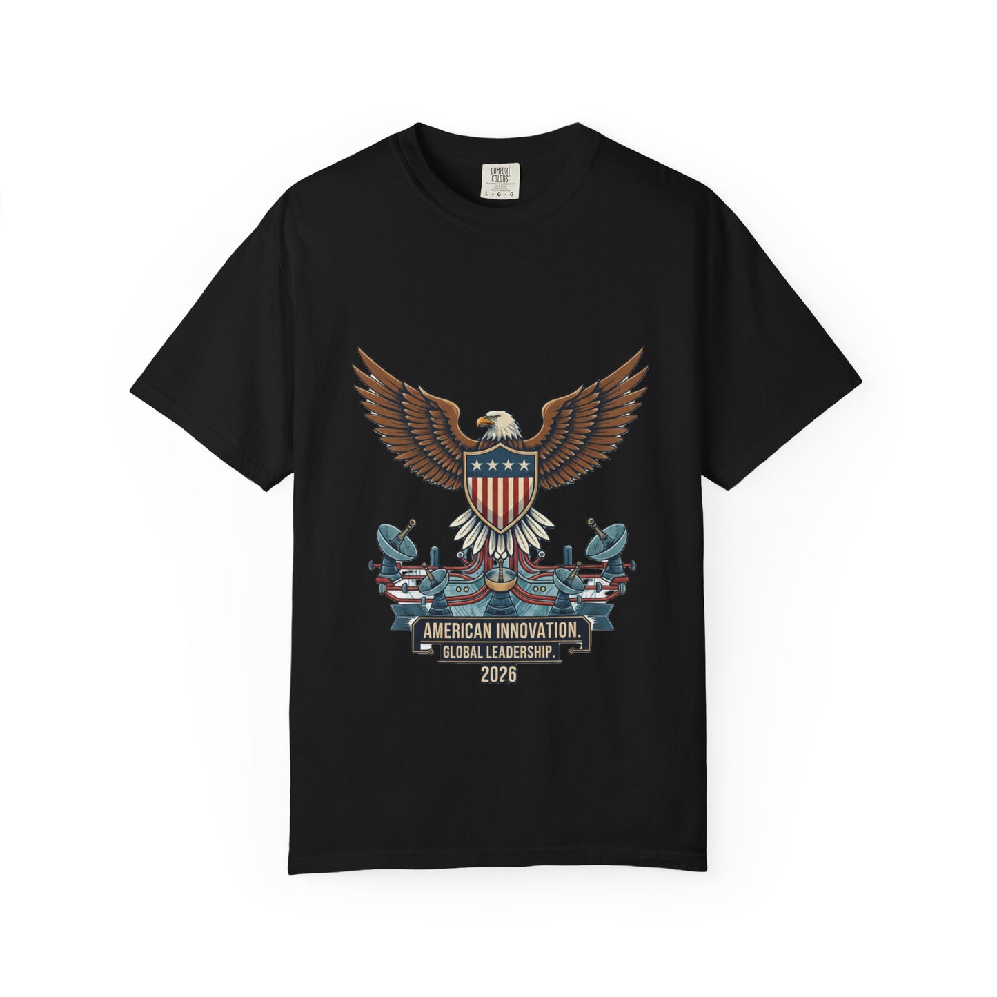 Patriotic Eagle T-Shirt — "American Innovation" Vintage Shield Tee