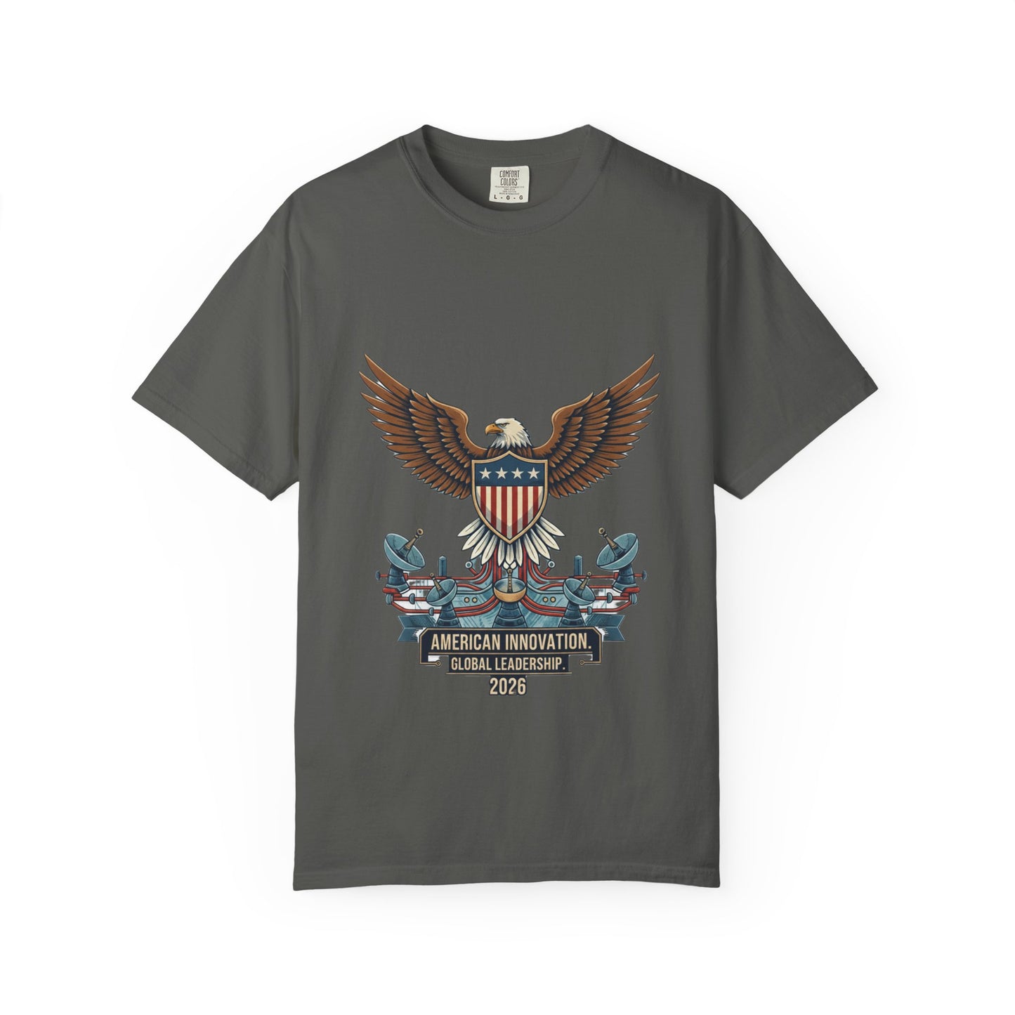 Patriotic Eagle T-Shirt — "American Innovation" Vintage Shield Tee